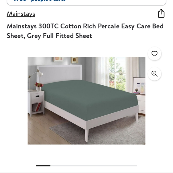 Percal 1 fitted sheet gray - Picture 2 of 4